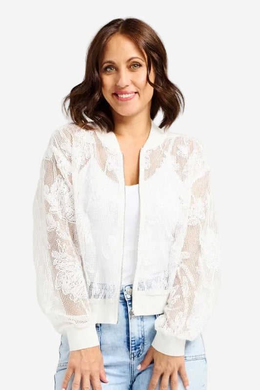 ZAFINA BIANCA BOMBER - PEARL BREEZE - THE VOGUE STORE