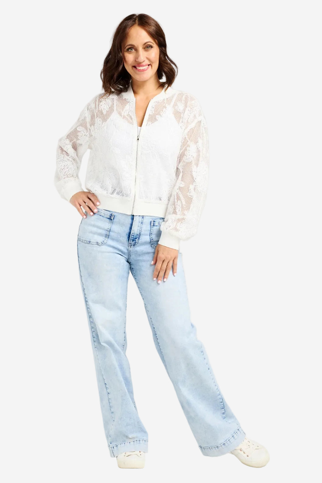 ZAFINA BIANCA BOMBER - PEARL BREEZE - THE VOGUE STORE