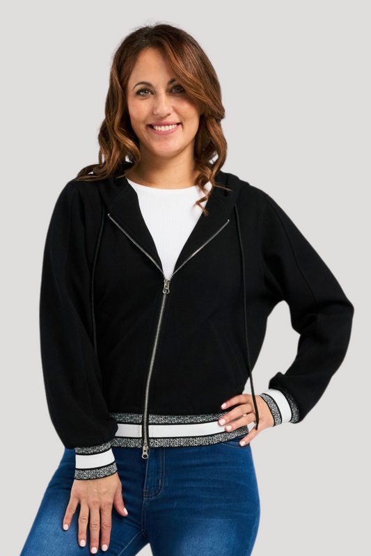 ZAFINA CASEY HOODIE - BLACK - THE VOGUE STORE