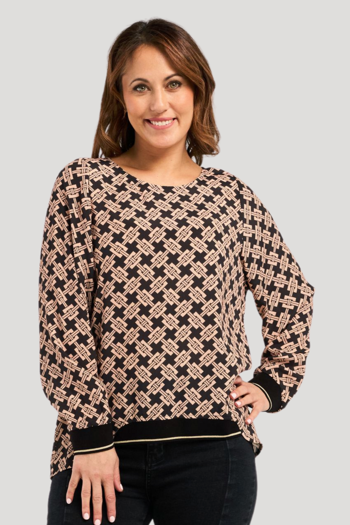 ZAFINA HAVANA TOP - BASKET WEAVE - THE VOGUE STORE
