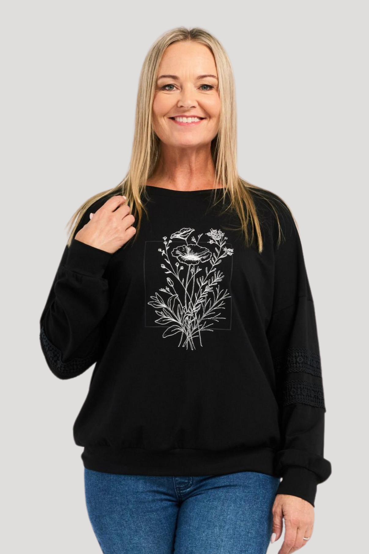 ZAFINA LISA SWEAT - BLACK - THE VOGUE STORE