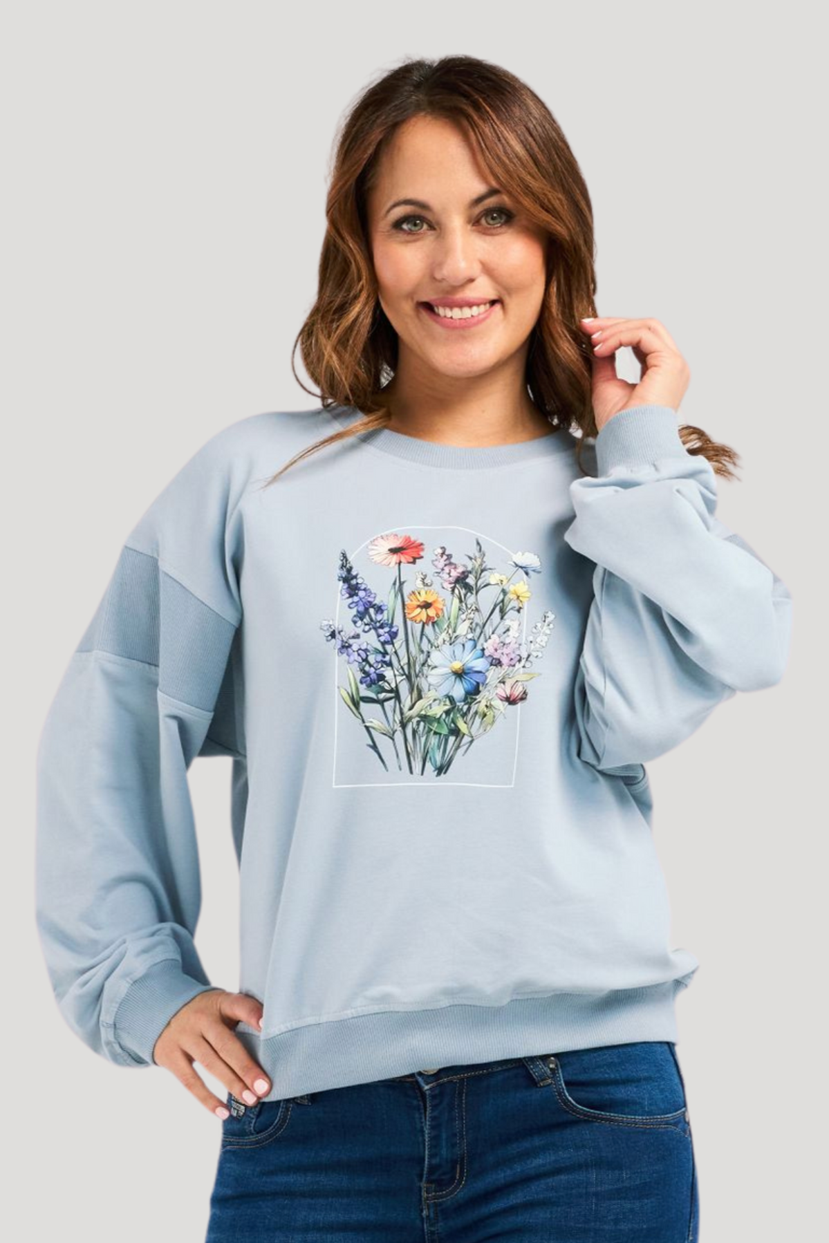 ZAFINA LIVIA SWEAT - PALE BLUE - THE VOGUE STORE 