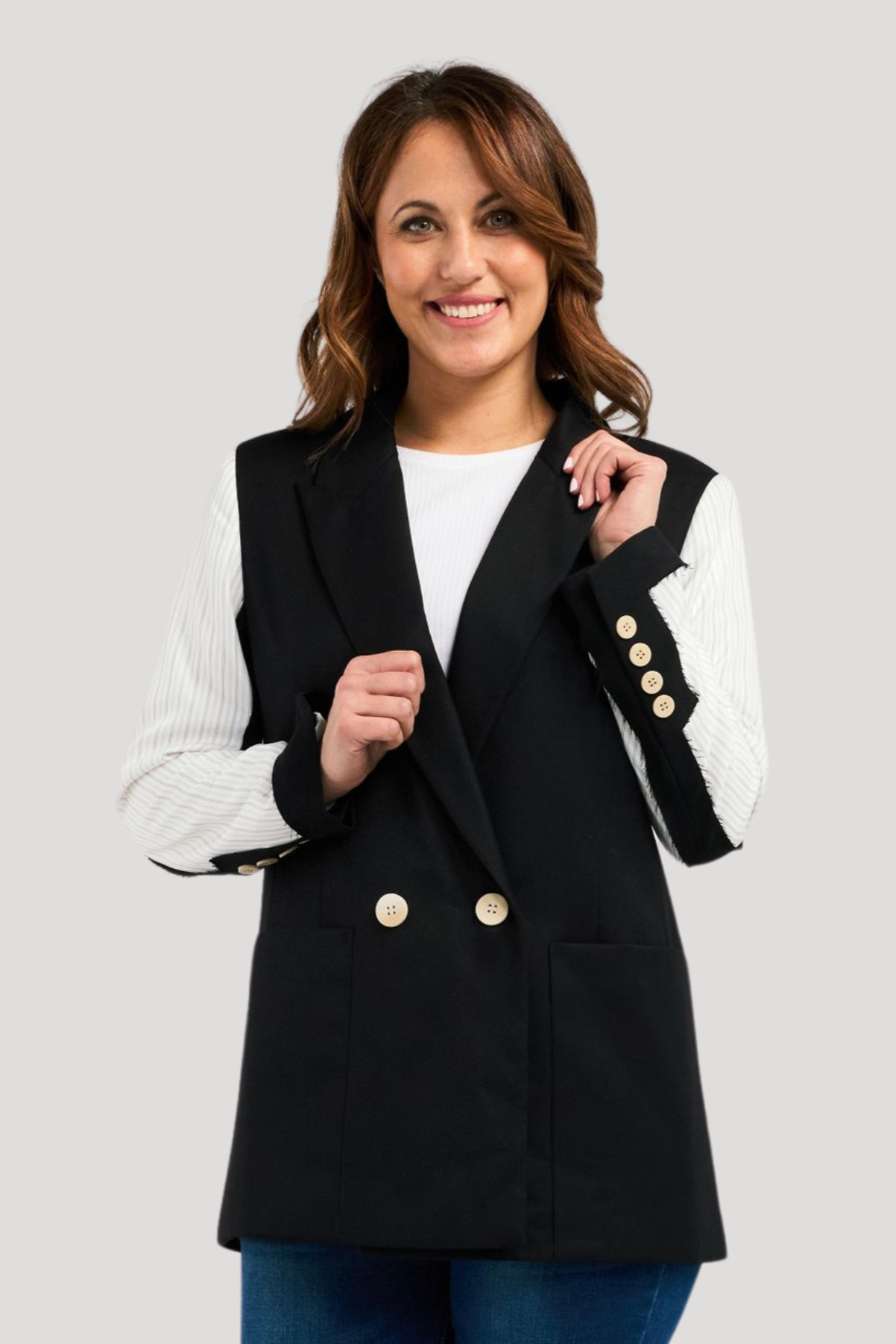 ZAFINA LOGAN BLAZER - BLACK - THE VOGUE STORE