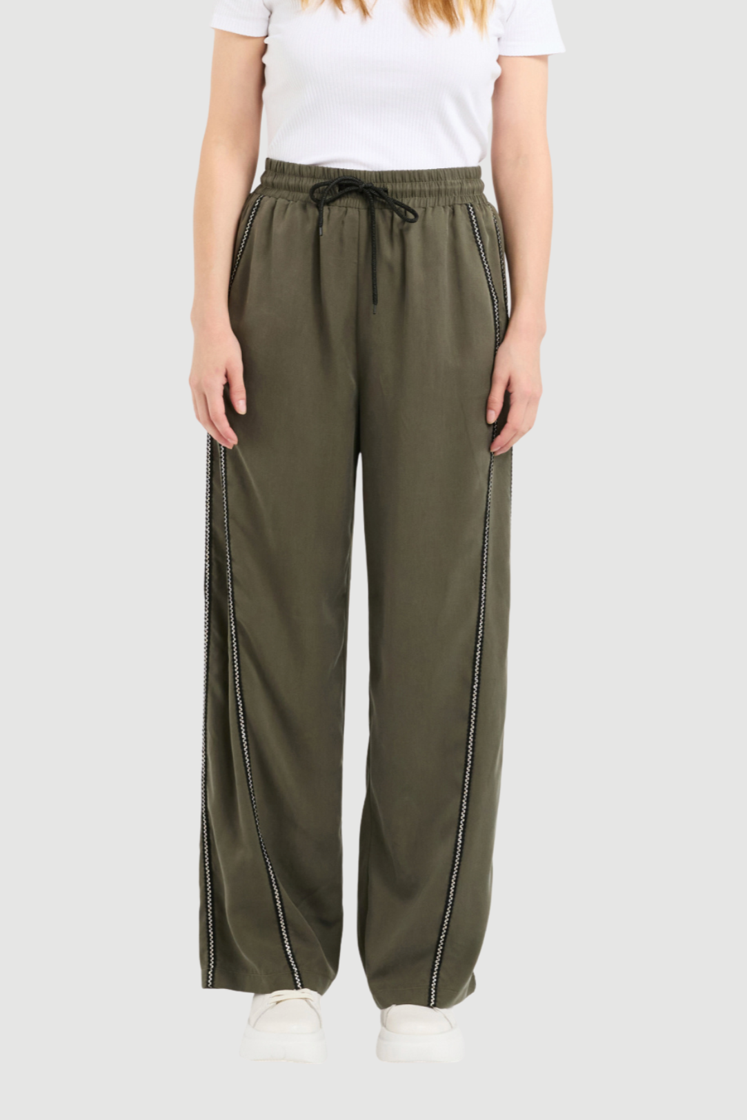 ZAFINA POLLY PANT - OLIVE - THE VOGUE STORE
