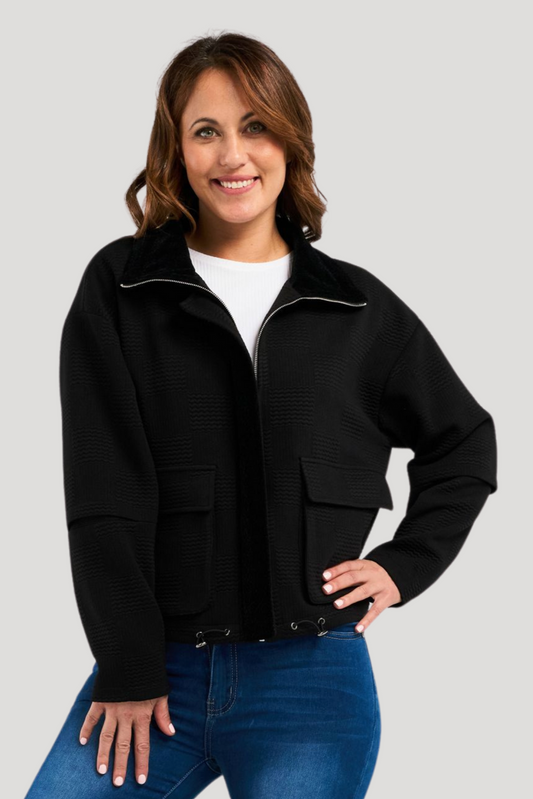 ZAFINA RIVER JACKET - BLACK - THE VOGUE STORE