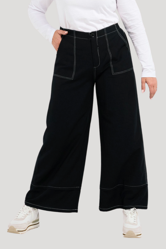 ZAFINA RONAN PANT - BLACK - THE VOGUE STORE