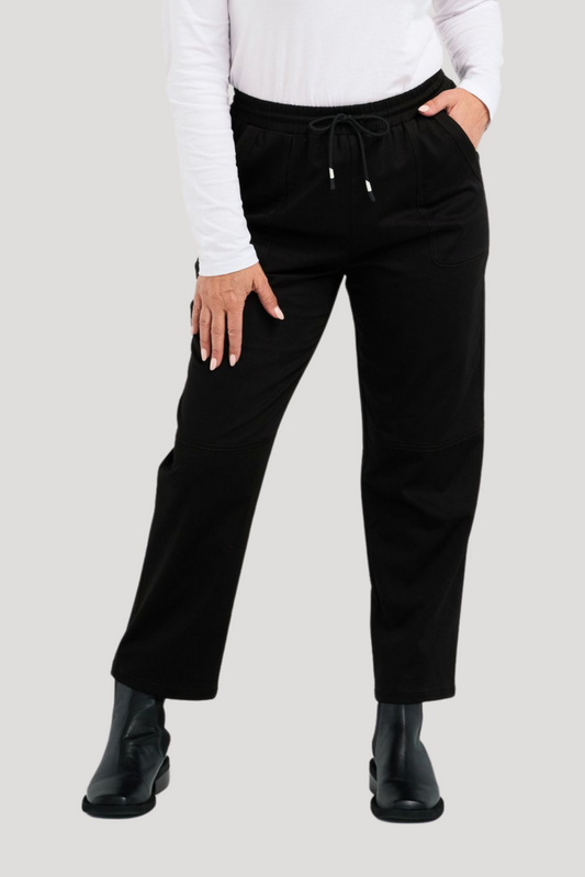 ZAFINA VINY PANT - BLACK - THE VOGUE STORE