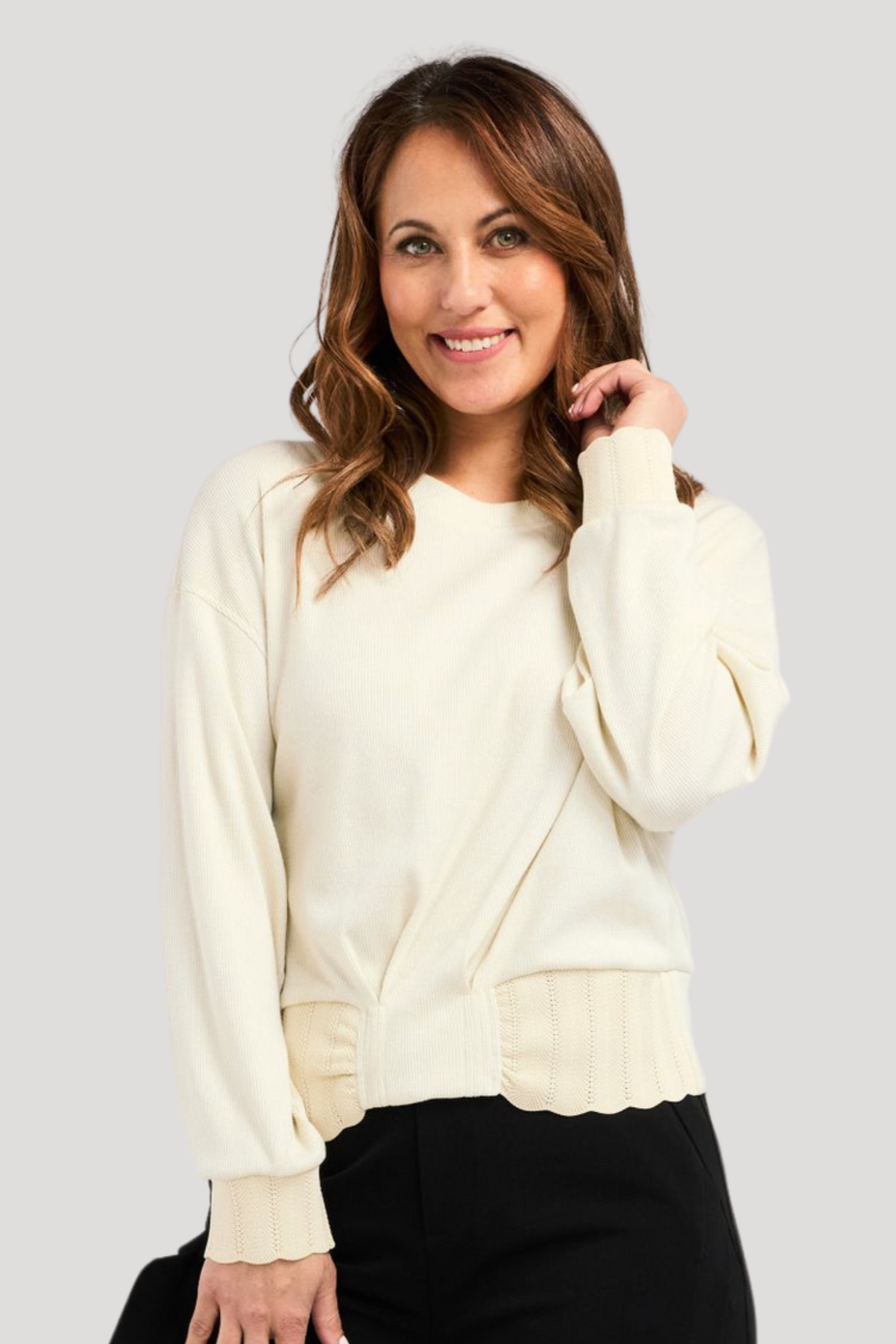 ZAFINA ZENO TOP - IVORY - THE VOGUE STORE