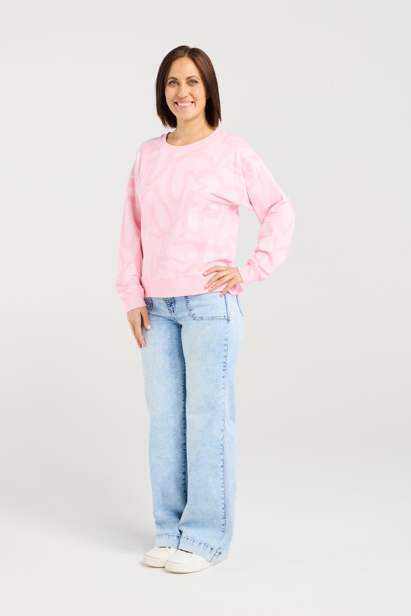 ZAFINA VERONA JUMPER - PINK HEARTS - THE VOGUE STORE