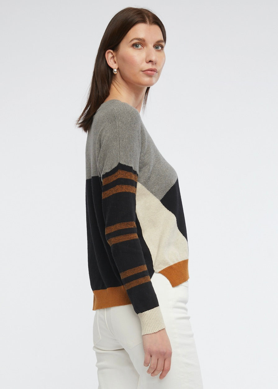 Z & P ECLECTIC INTARSIA JUMPER - CLOUD - THE VOGUE STORE