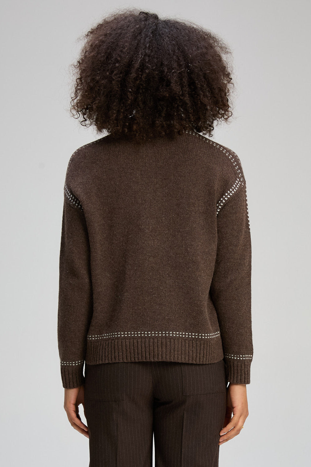 Z&P TAILORED CARDI - COCOA - THE VOGUE STORE