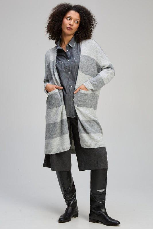 Z&P LL LUXE CARDI - DOVE - THE VOGUE STORE