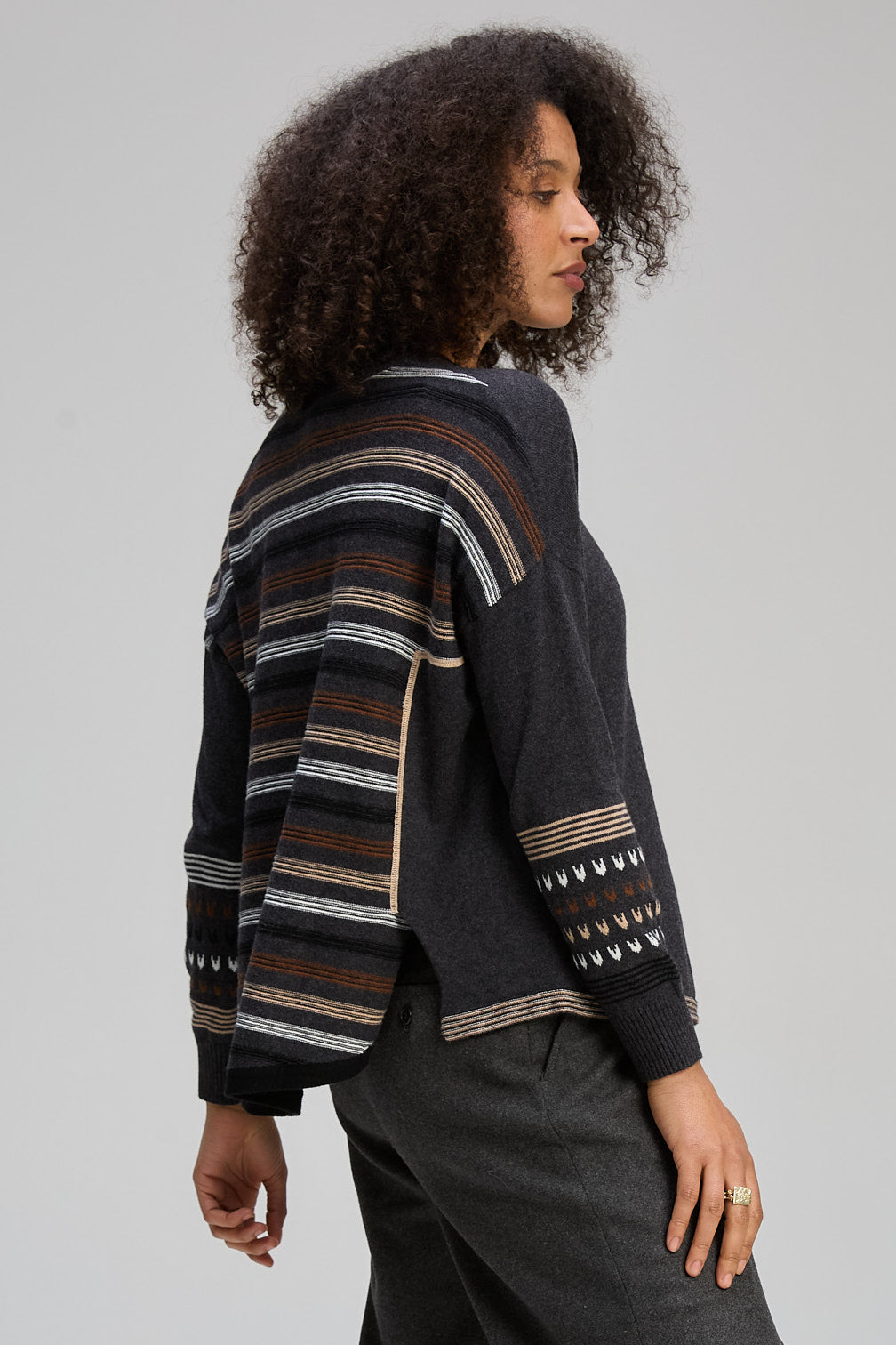 Z&P TEXTURED SWING JUMPER - CHARCOAL - THE VOGUE STORE