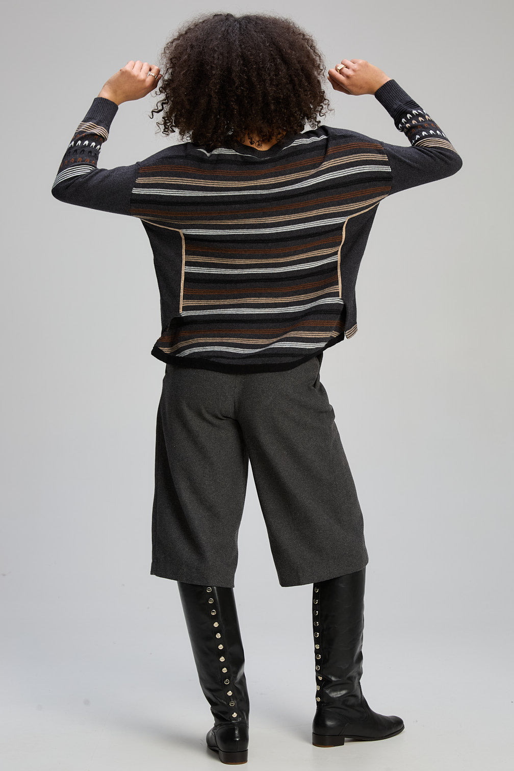 Z&P TEXTURED SWING JUMPER - CHARCOAL - THE VOGUE STORE