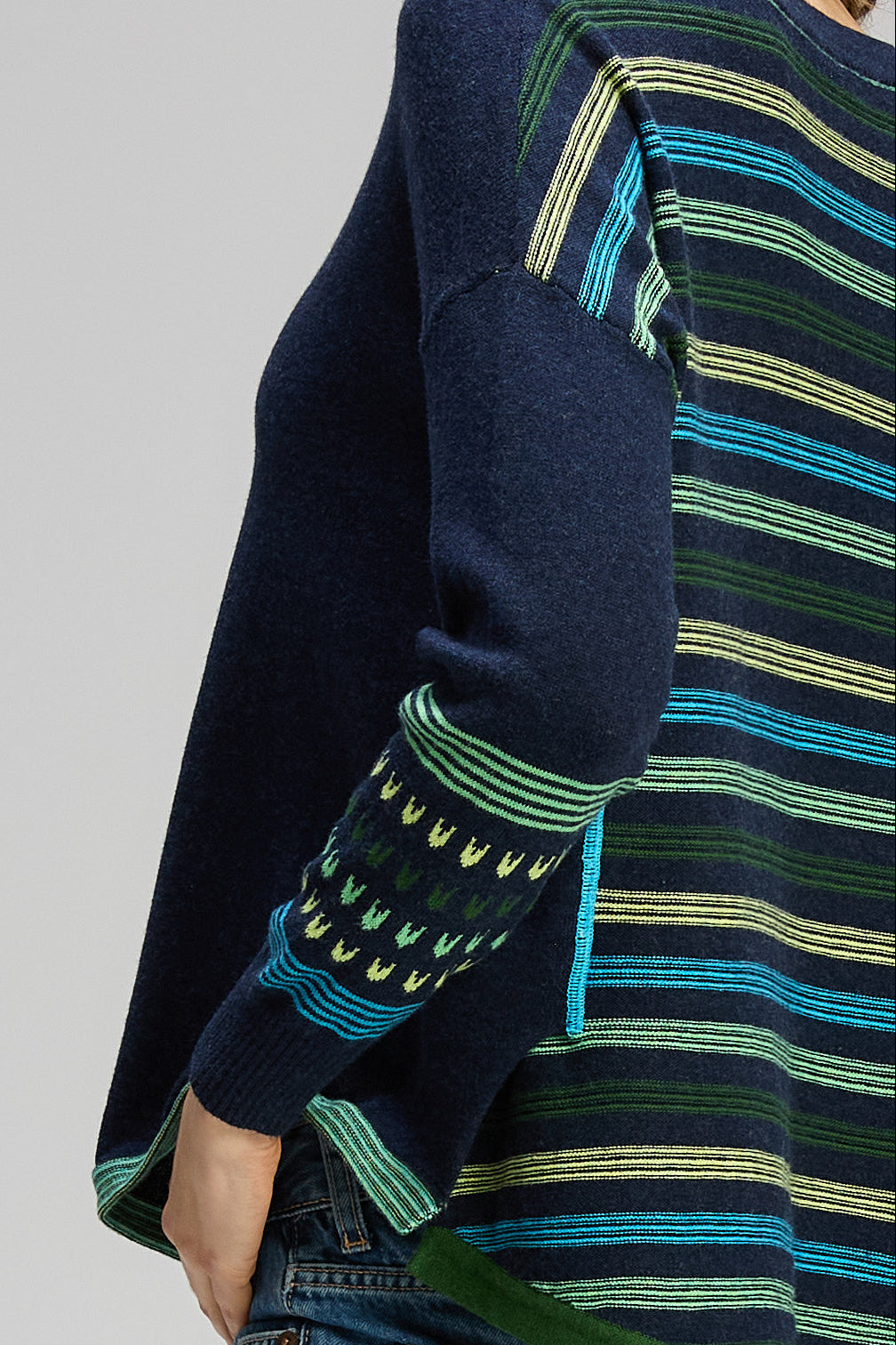 Z&P TEXTURED SWING JUMPER - DARK DENIM - THE VOGUE STORE