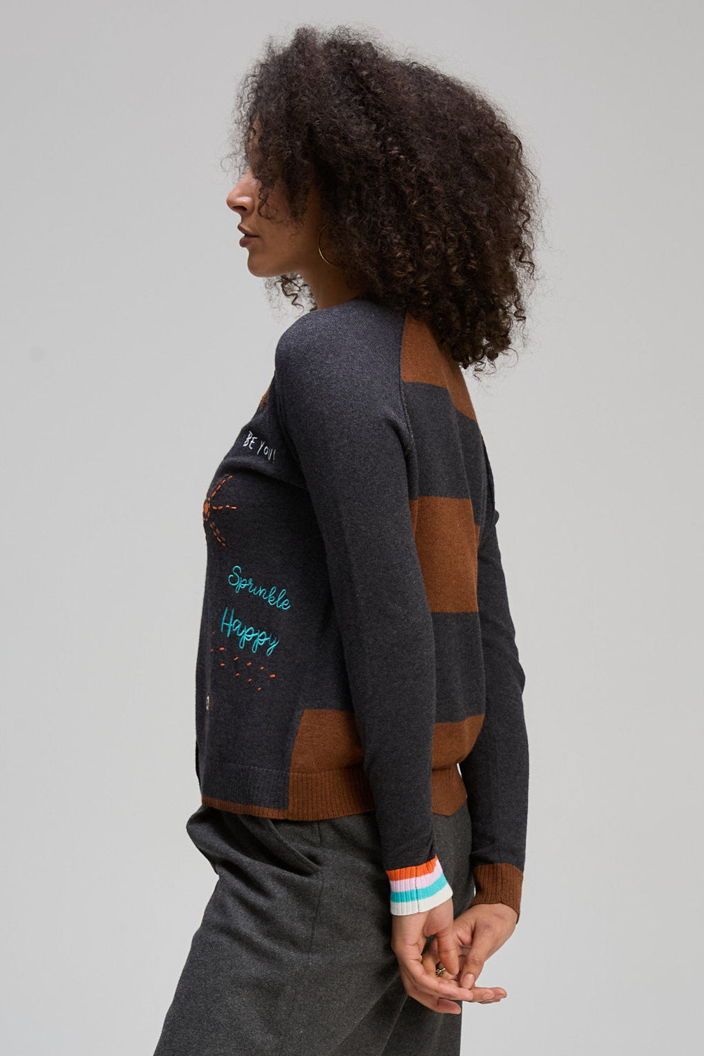 Z&P GOOD ENERGY CARDI - CHARCOAL - THE VOGUE STORE