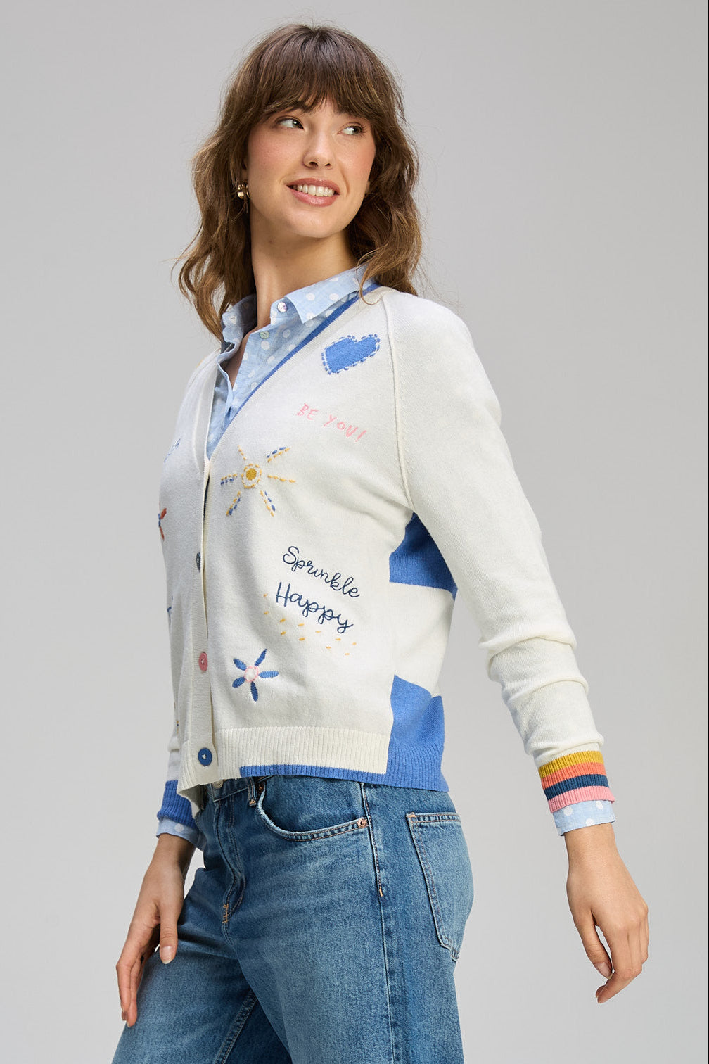 Z&P GOOD ENERGY CARDI - WINTER WHITE - THE VOGUE STORE