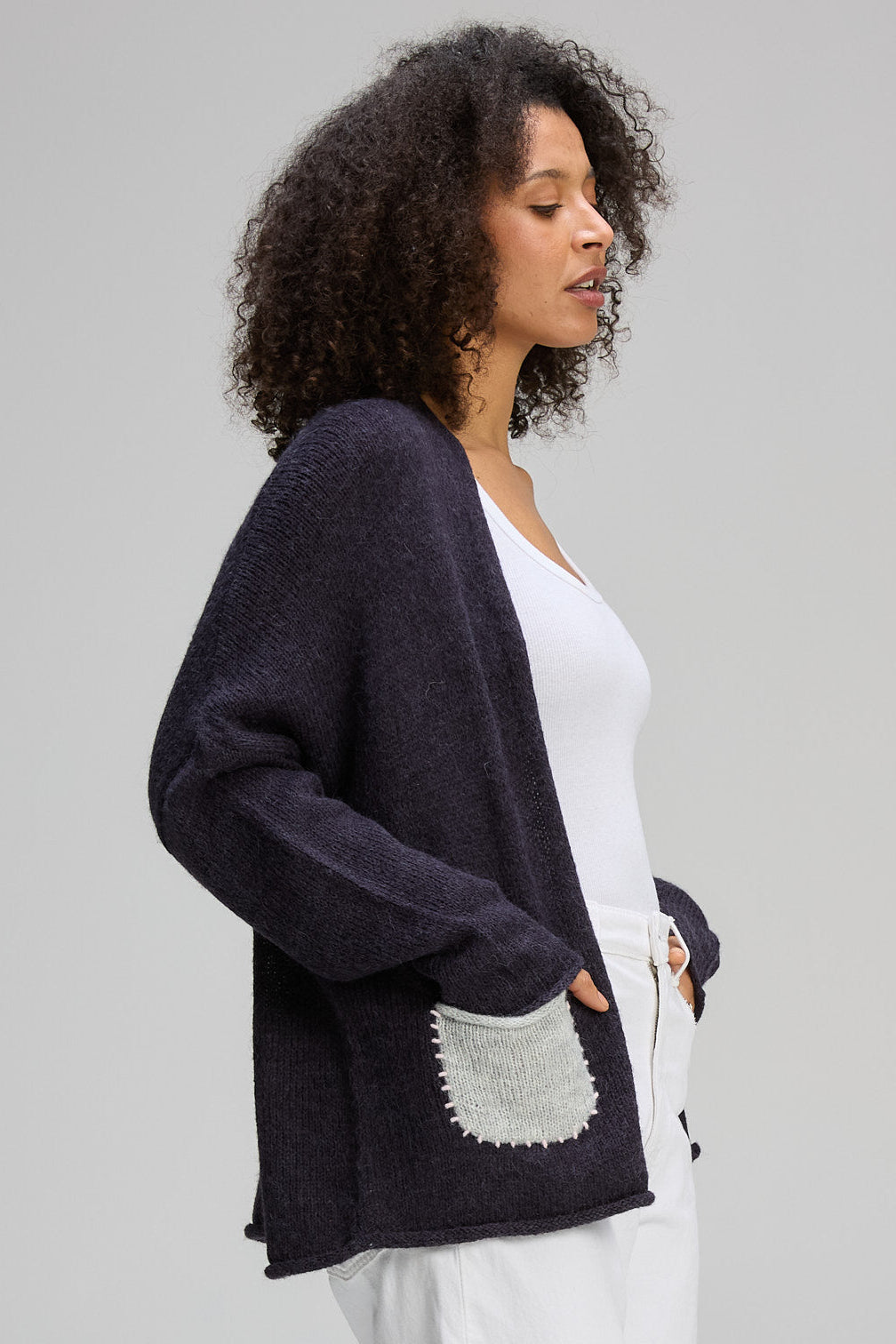 Z&P BLOOM BACK CARDI - INK - THE VOGUE STORE