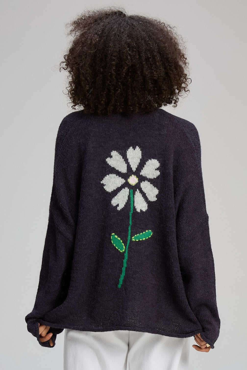 Z&P BLOOM BACK CARDI - INK - THE VOGUE STORE