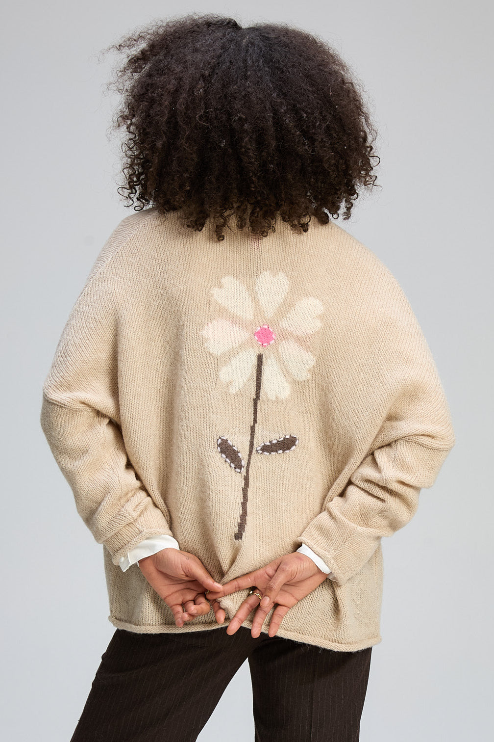 Z&P BLOOM BACK CARDI - MINK - THE VOGUE STORE