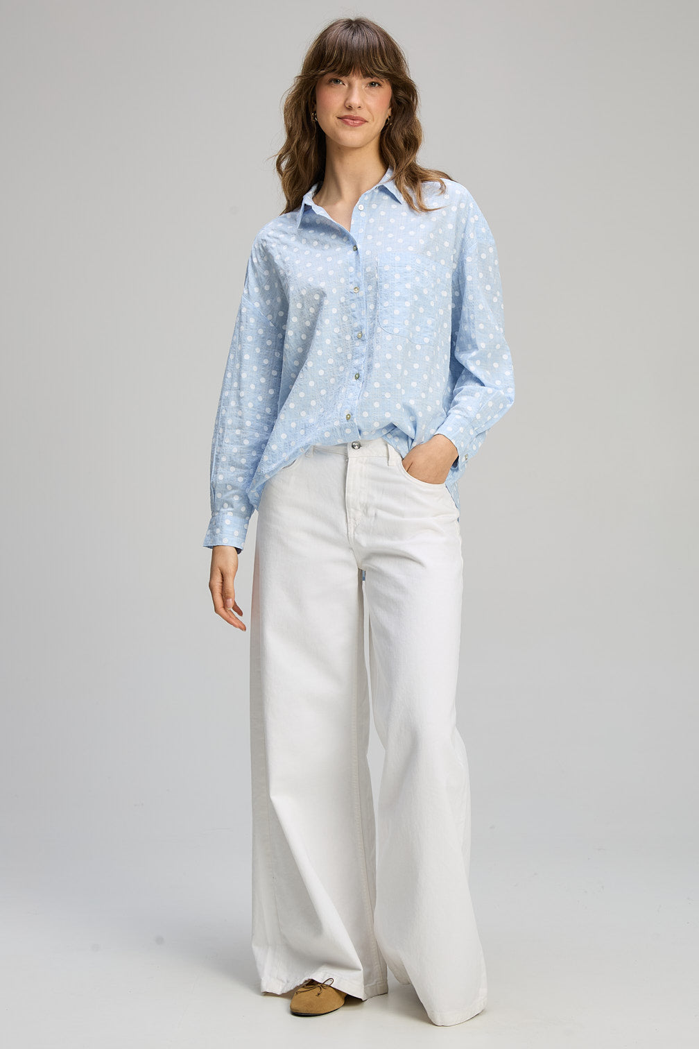 Z&P SPOTTY ESSENTIAL SHIRT - SPORTINO WHITE - THE VOGUE STORE