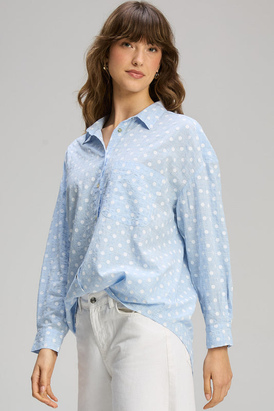 Z&P SPOTTY ESSENTIAL SHIRT - SPORTINO WHITE - THE VOGUE STORE