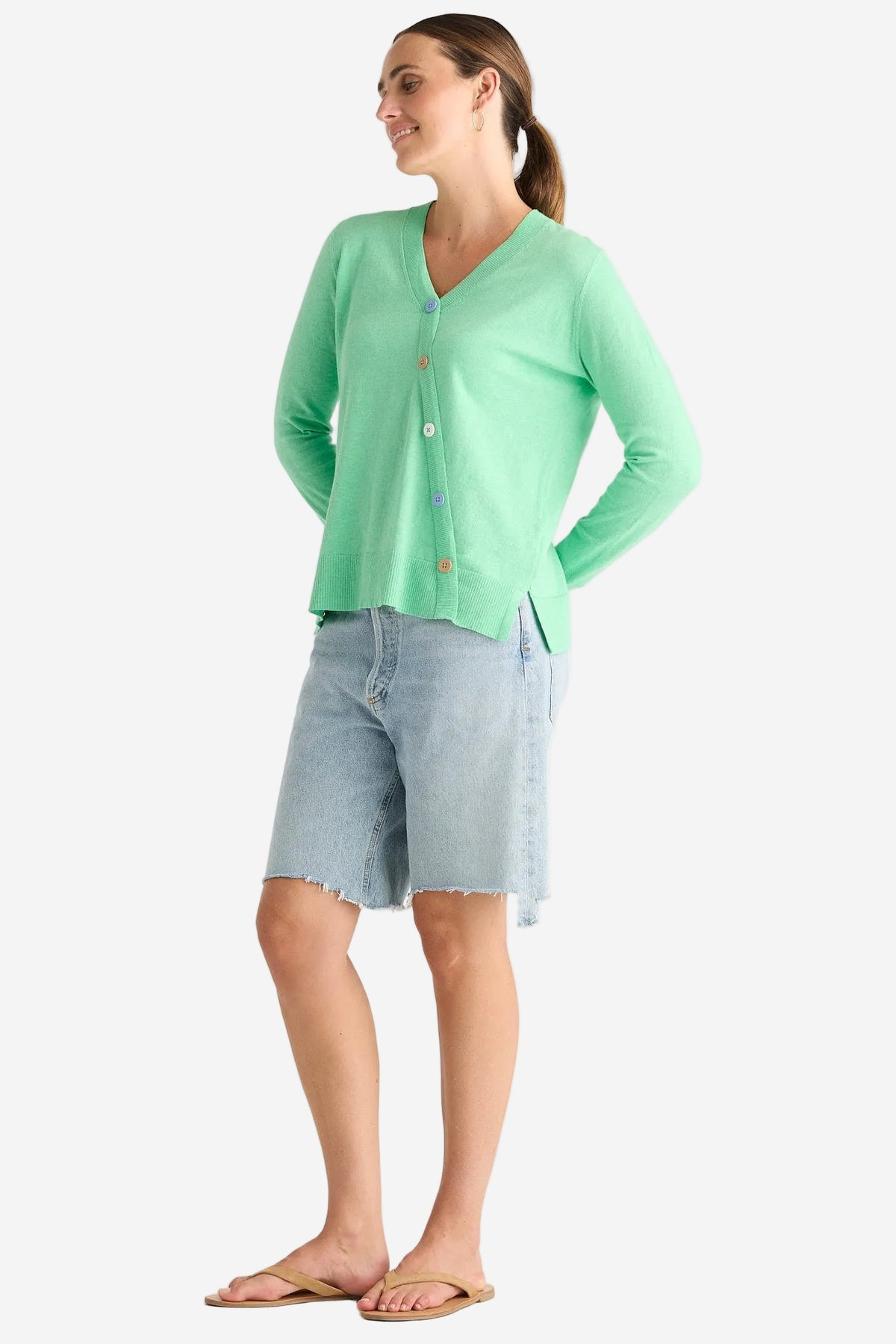 Z&P BUTTON ANGLE TOP - JELLY MINT - THE VOGUE STORE