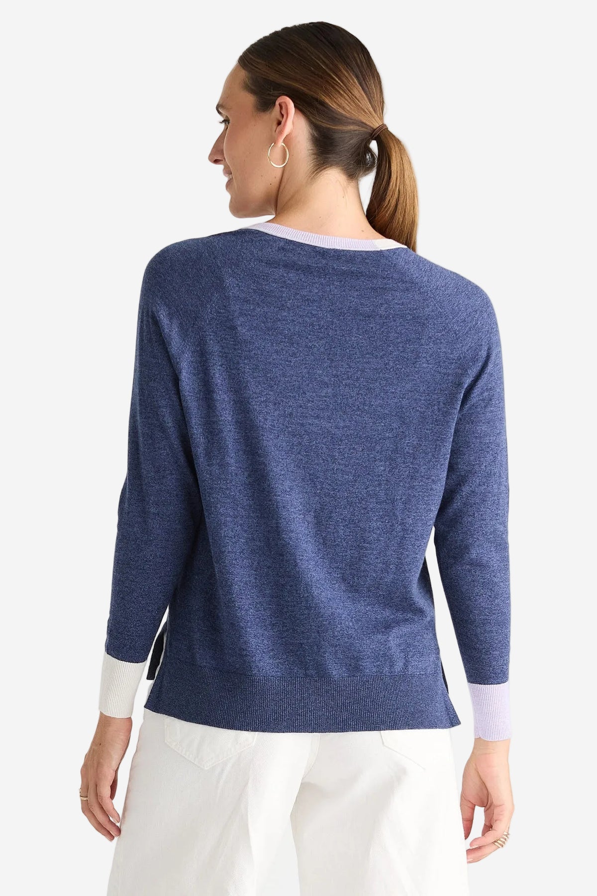 Z&P V ACCENT JUMPER - DENIM - THE VOGUE STORE