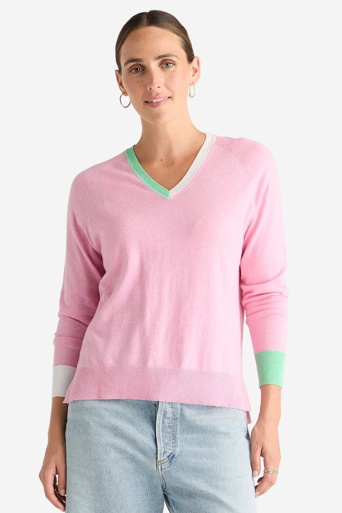 Z&P V ACCENT JUMPER - TICKLED PINK - THE VOGUE STORE