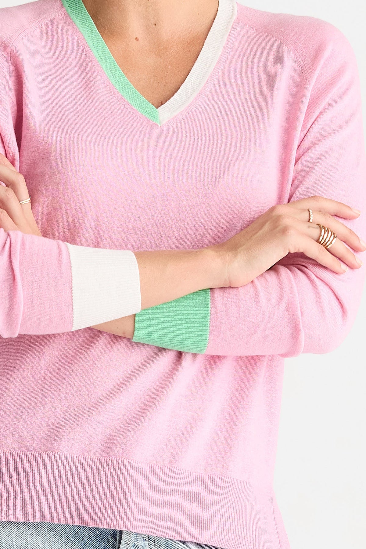 Z&P V ACCENT JUMPER - TICKLED PINK - THE VOGUE STORE