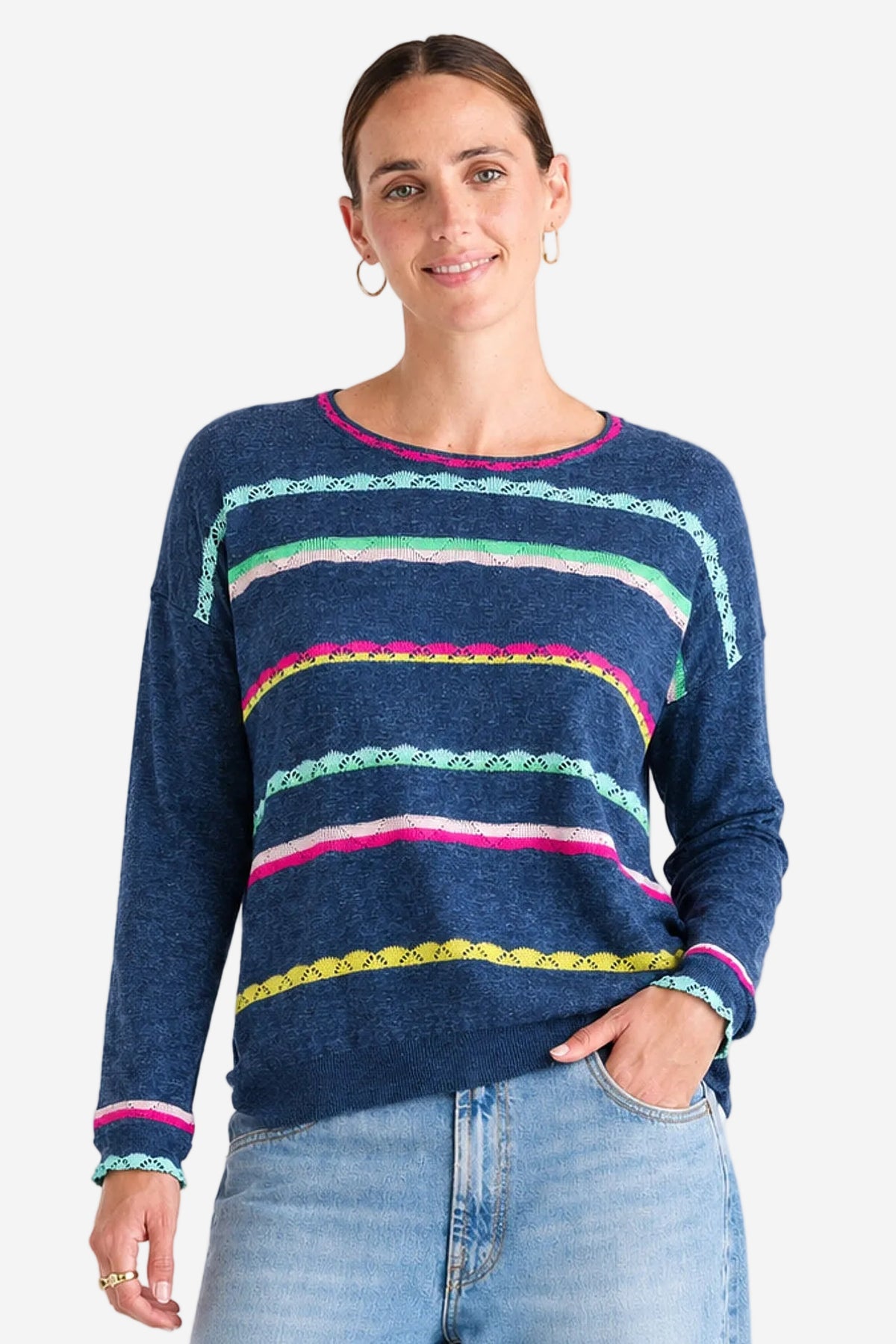 Z&P LACE POP JUMPER - DENIM - THE VOGUE STORE