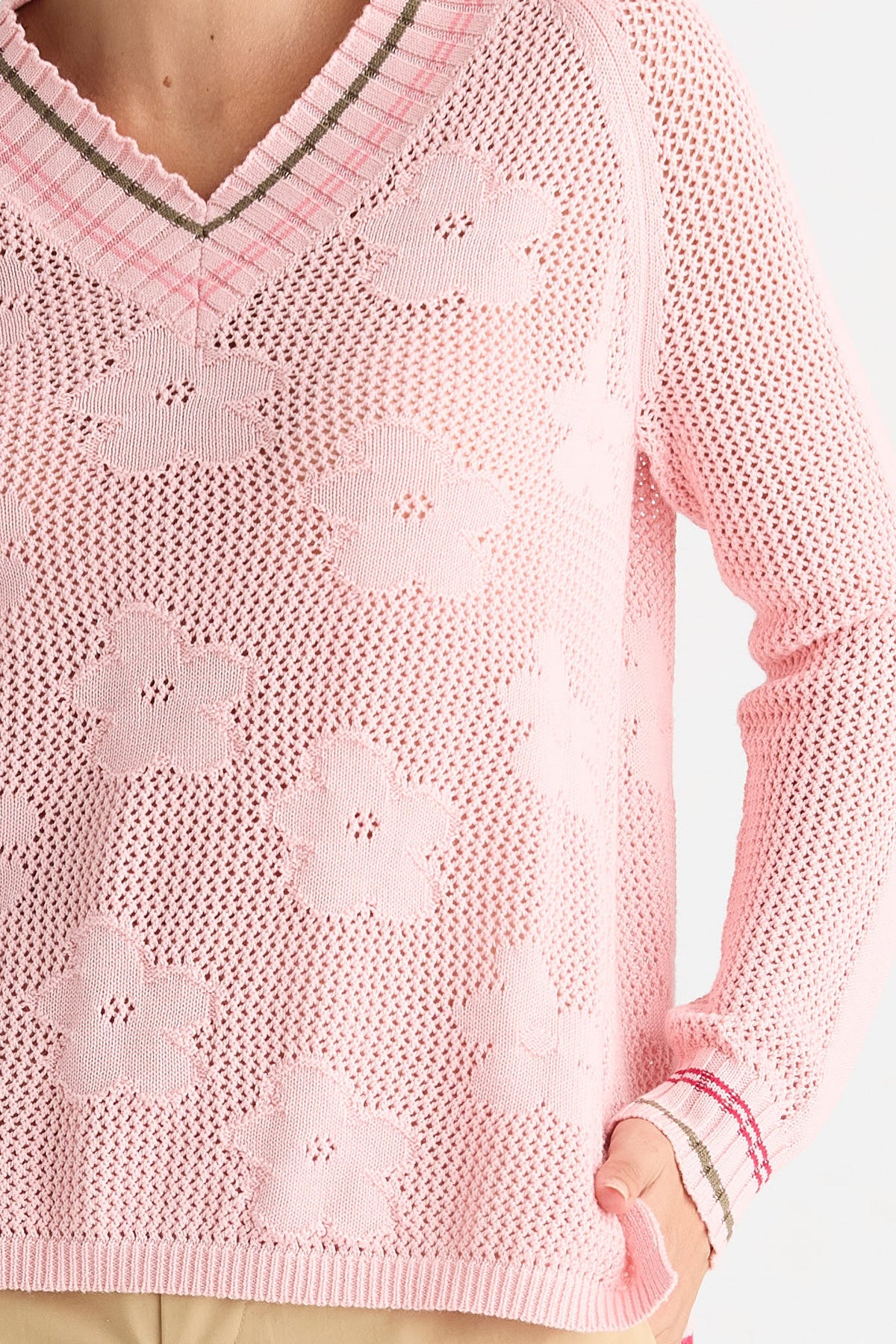 Z&P FLORAL POINTELLE VEE - BLUSH - THE VOGUE STORE