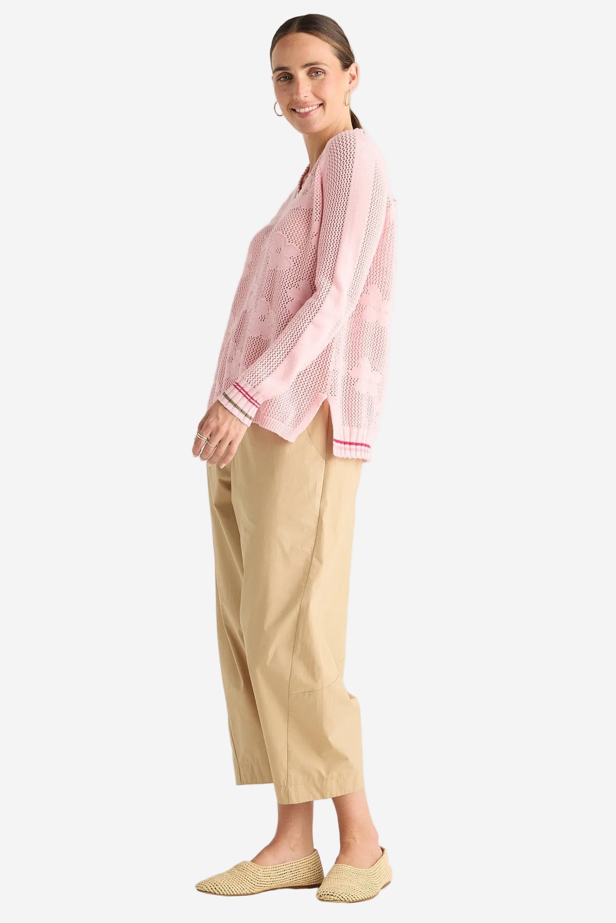 Z&P FLORAL POINTELLE VEE - BLUSH - THE VOGUE STORE