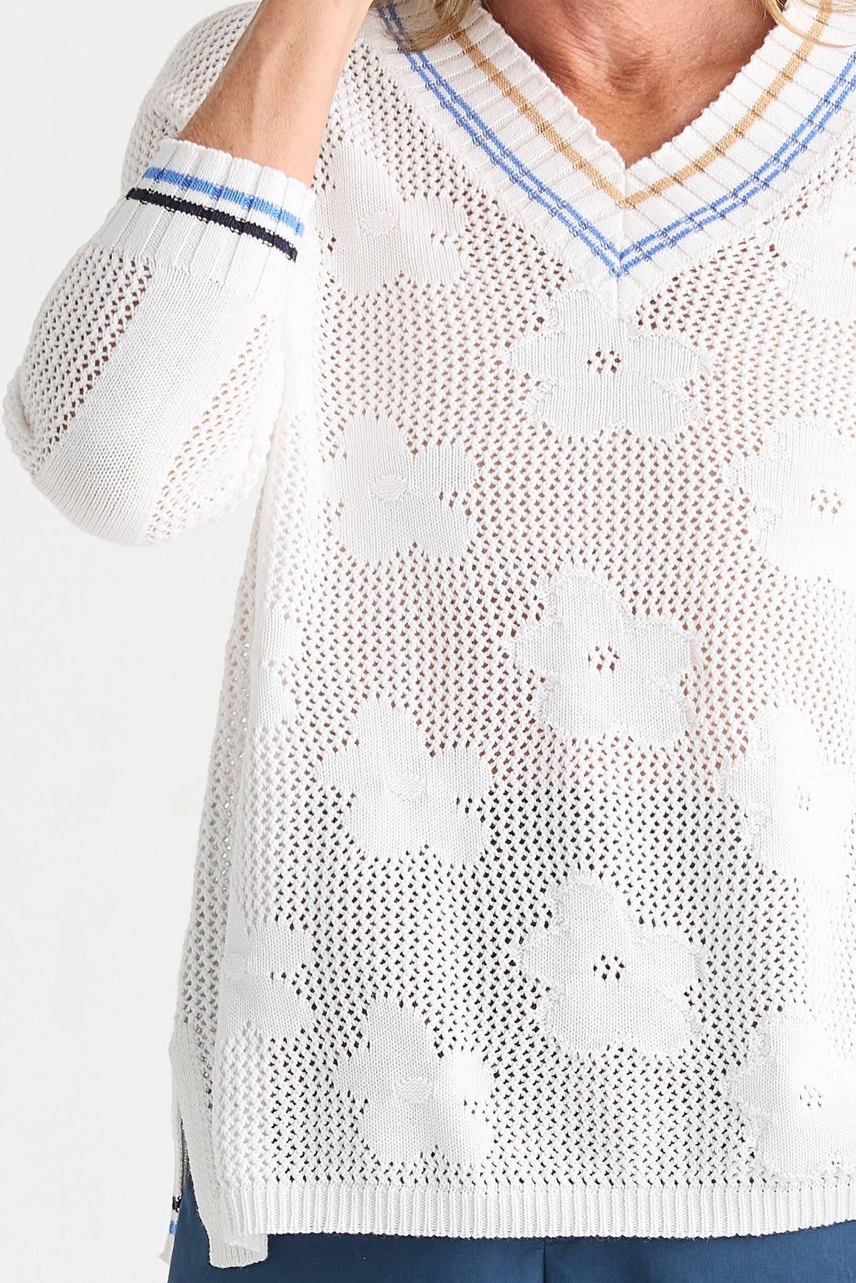 Z&P FLORAL POINTELLE VEE - WHITE - THE VOGUE STORE