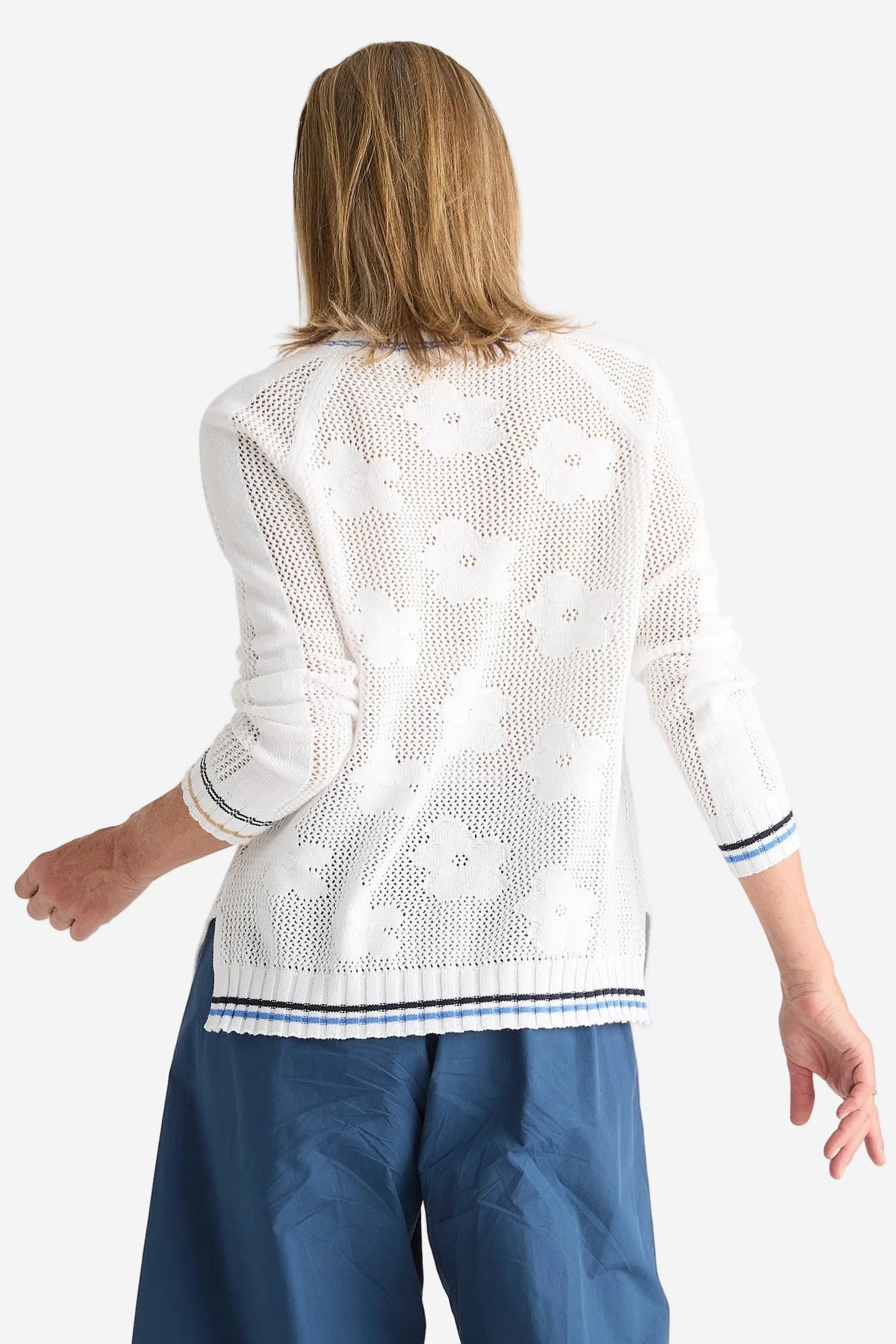 Z&P FLORAL POINTELLE VEE - WHITE - THE VOGUE STORE