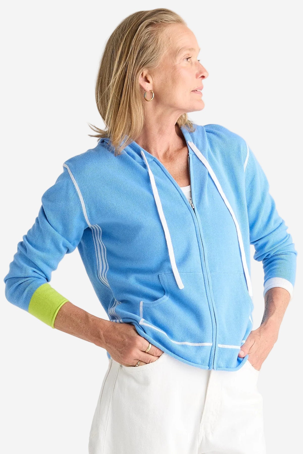 Z&P SPORTS HOODIE - CORNFLOWER - THE VOGUE STORE