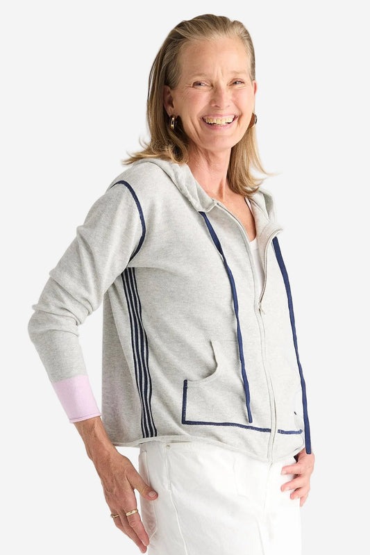 Z&P SPORTS HOODIE - LT MARL - THE VOGUE STORE
