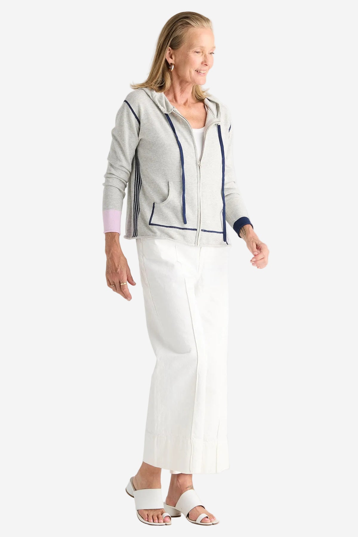 Z&P SPORTS HOODIE - LT MARL - THE VOGUE STORE