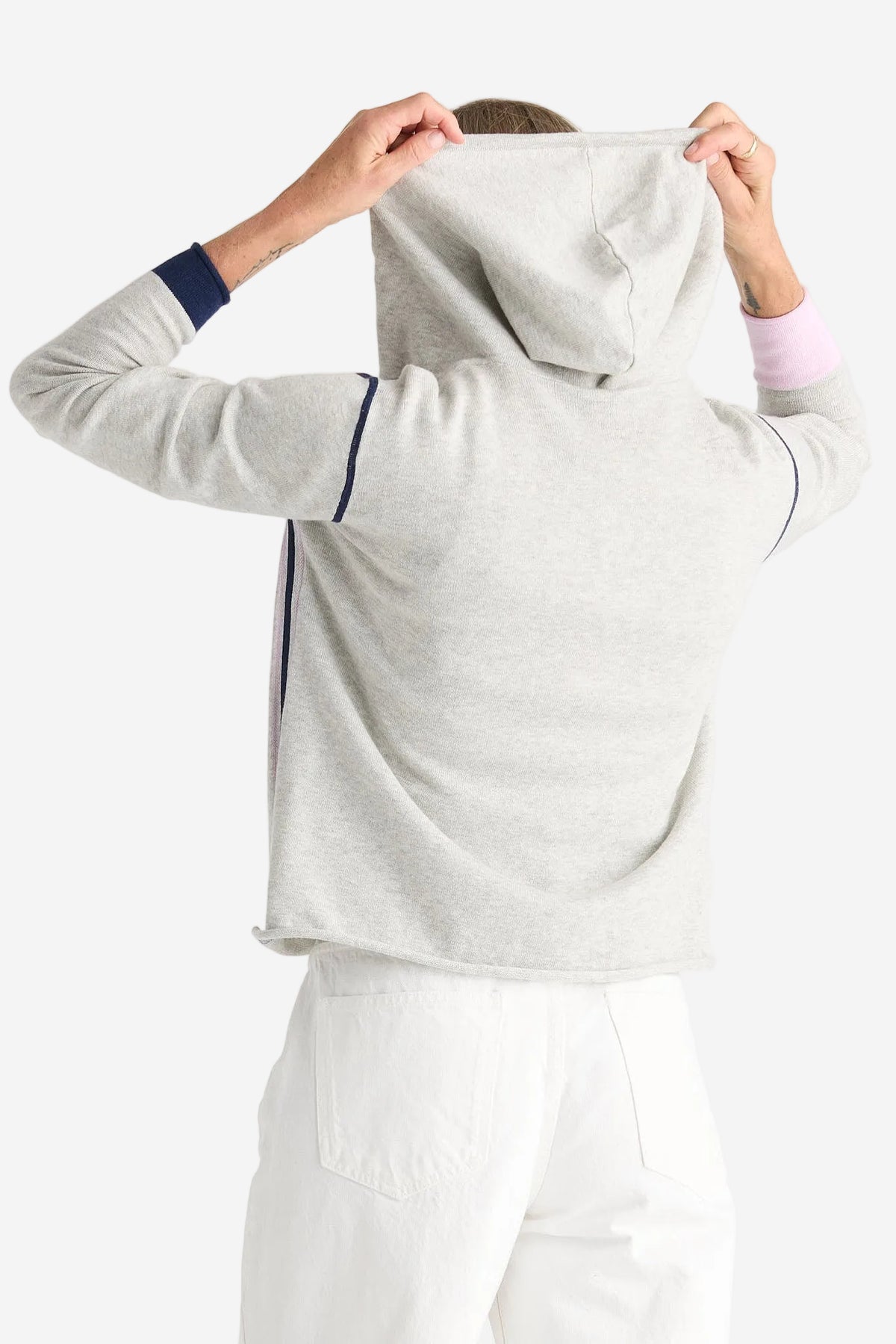 Z&P SPORTS HOODIE - LT MARL - THE VOGUE STORE