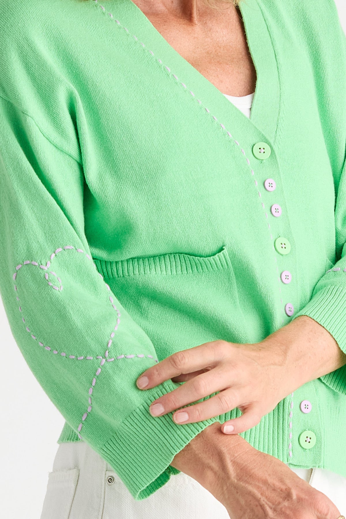 Z&P SWEET HEART CARDI - APPLE - THE VOGUE STORE