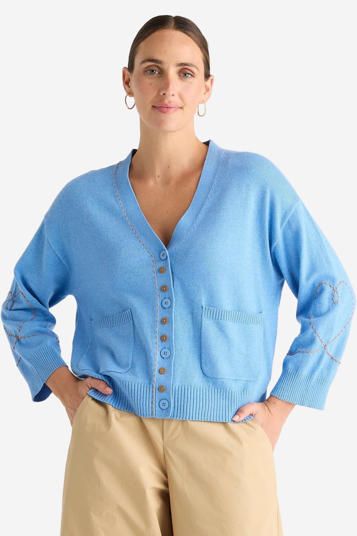 Z&P SWEET HEART CARDI - BLUEBELL - THE VOGUE STORE