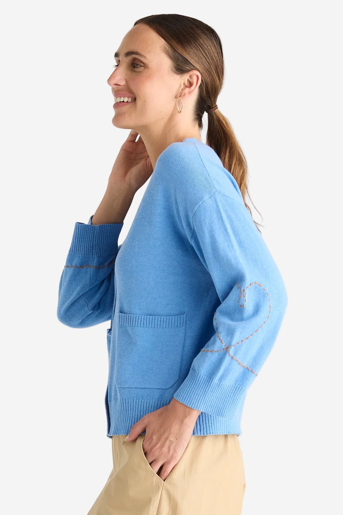 Z&P SWEET HEART CARDI - BLUEBELL - THE VOGUE STORE