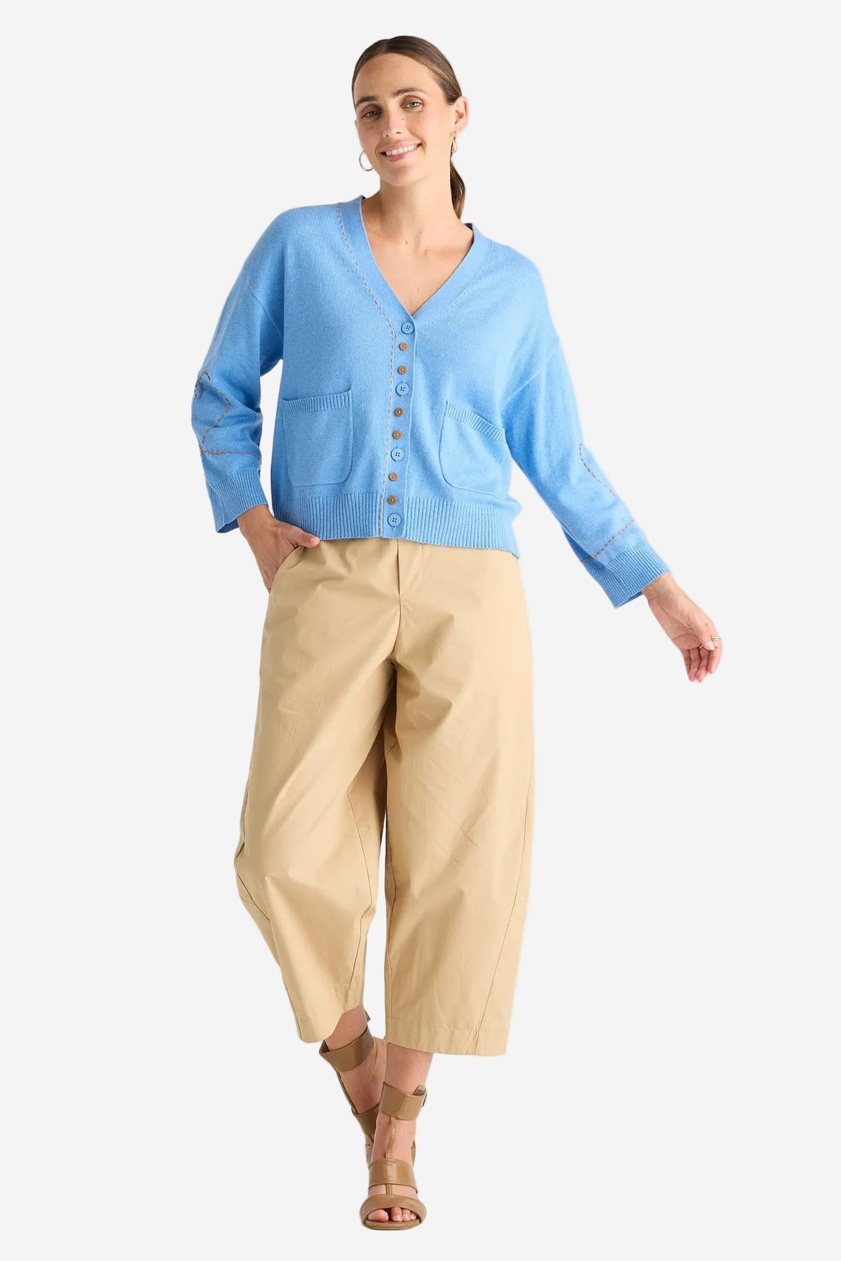 Z&P SWEET HEART CARDI - BLUEBELL - THE VOGUE STORE