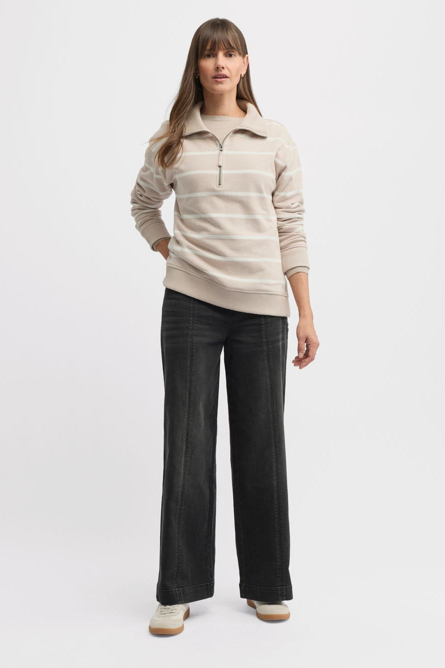 YARRA TRAIL ETERNAL SWEAT - ALMOND/ECRU - THE VOGUE STORE