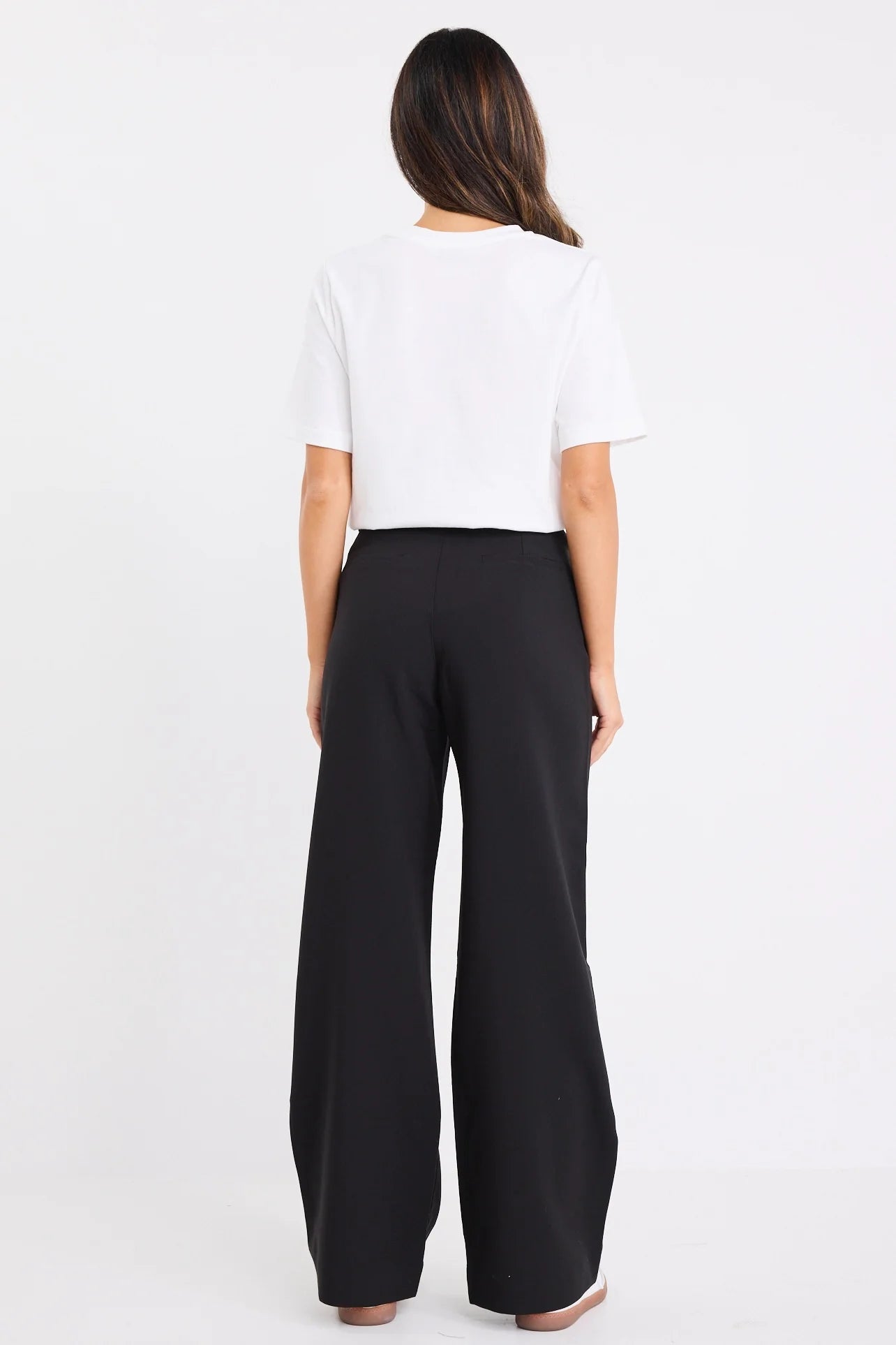 AMONG THE BRAVE ZOEY BLACK TAILORED HIGH RISE WIDE LEG POCKET PANTS - THE VOGUE STORE