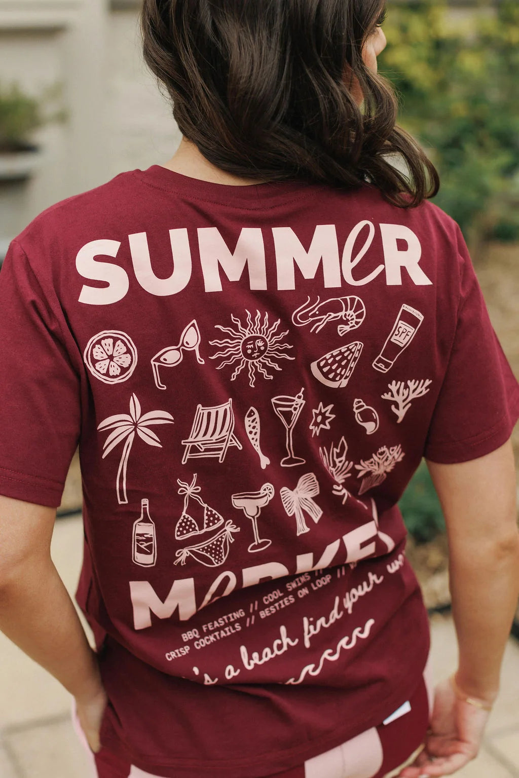 HOMELEE CHRIS TEE - MERLOT SUMMER MARKET - THE VOGUE STORE