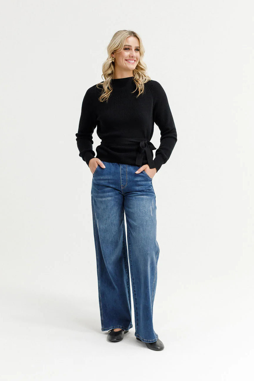 HOMELEE LIZZIE CARDI - BLACK - THE VOGUE STORE