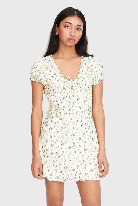 HUFFER DAWN CELINE MINI DRESS - BUTTER - THE VOGUE STORE