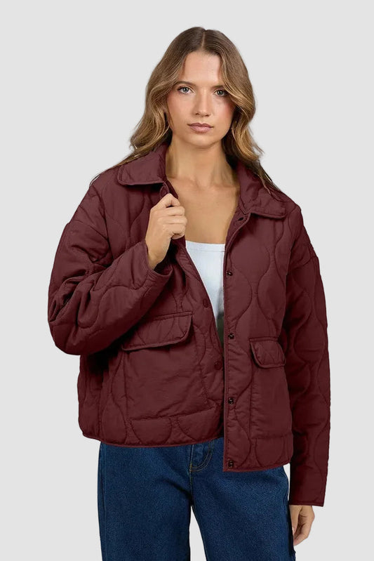SILENT THEORY ARCHER STITCHED JACKET - CHERRY - THE VOGUE 