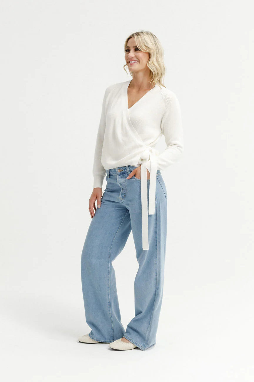 HOMELEE LIZZIE CARDI - MILK - THE VOGUE STORE